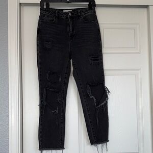 PacSun Black Distressed Ankle Jeans